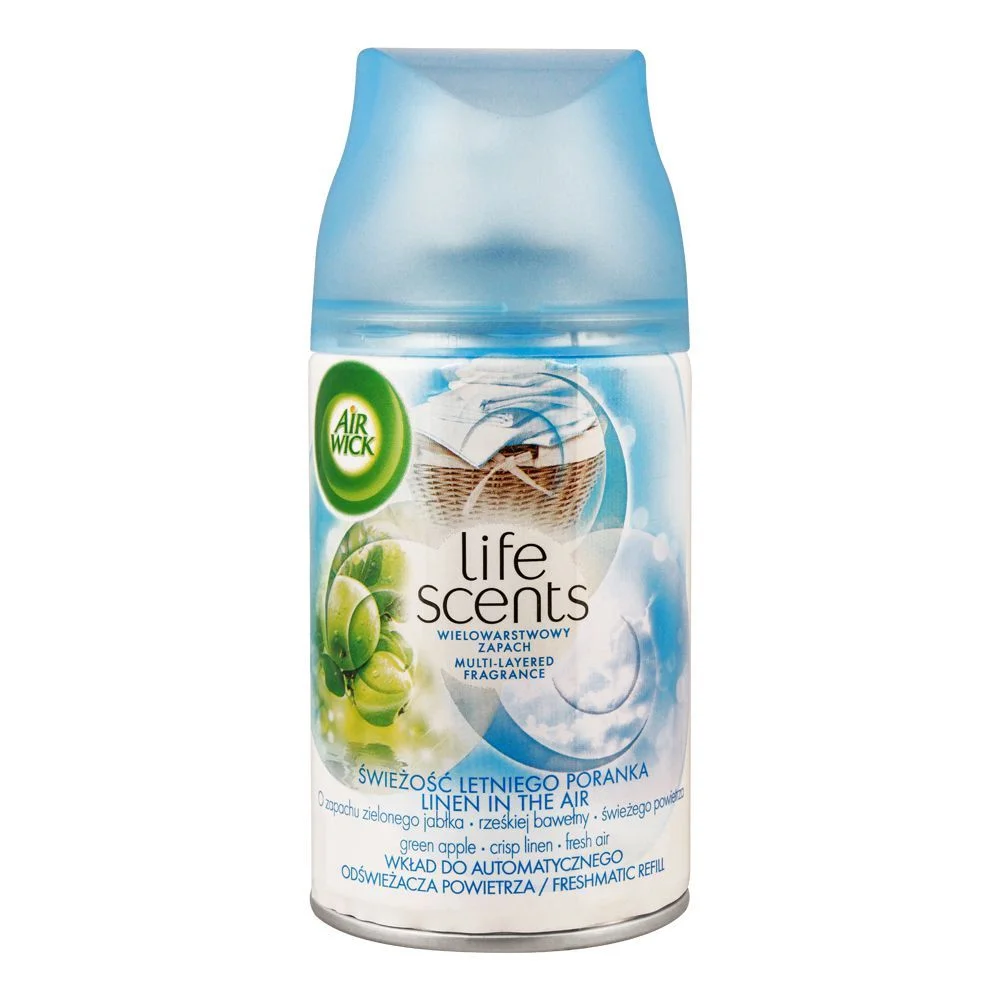 Airwick Life Scents Linen In The Air Green Apple Air Freshner Refill, 250Ml