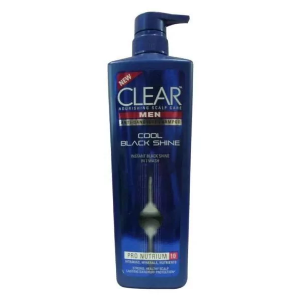 Clear Men Triple Anti-Dandruff Cool Black Shine Shampoo, 350ml