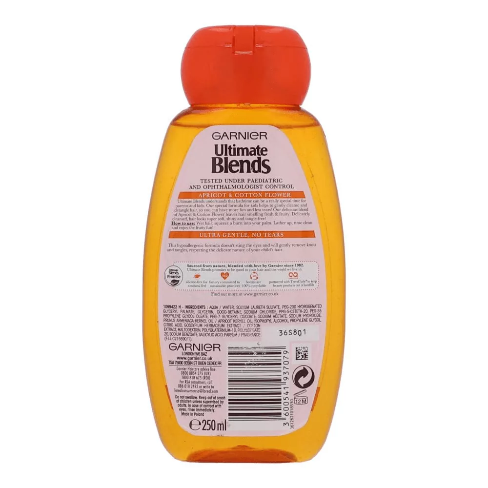 Garnier’s Ultimate Blends Kids Shampoo 2 In 1 Apricot &Amp; Cotton Flower 250Ml