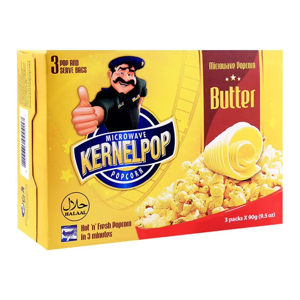 Kernelpop Popcorn Butter, 3 Packs X 90G