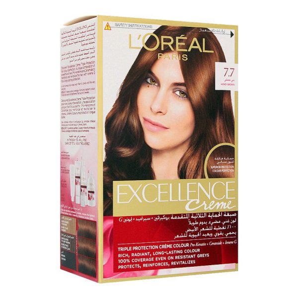 L'Oreal Paris Excellence Creme Hair Colour Honey Brown 7.7