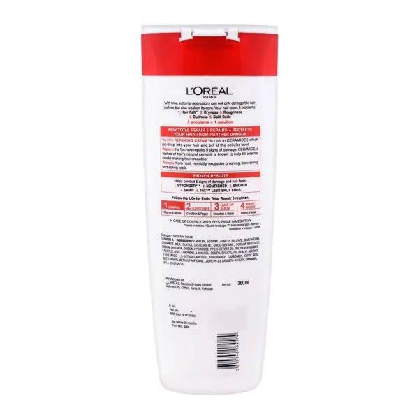 L'Oreal Paris Total Repair 5 Repairing Shampoo, For Damaged Hair