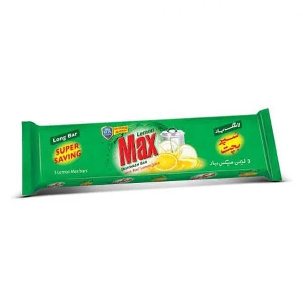 Lemon Max Dishwash Bars, 3 Long Bars, 270g