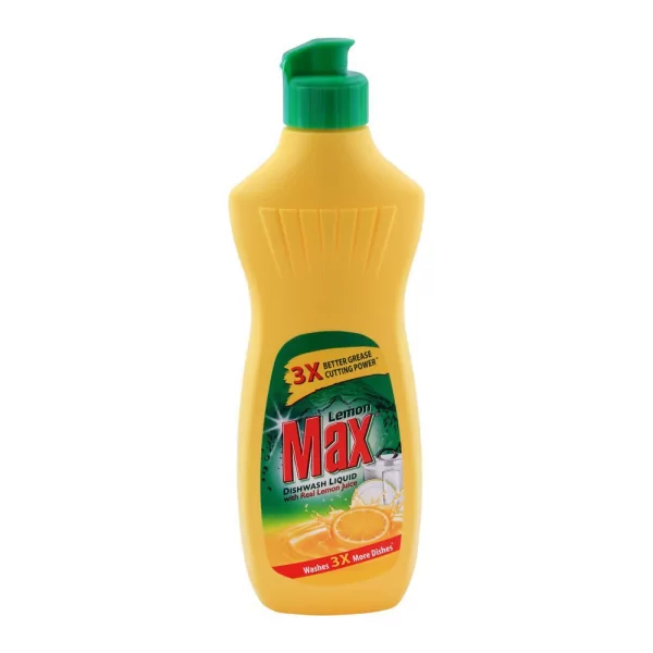 Lemon Max Dishwash Liquid Bottle, With Lemon Juice, 275ml (3)