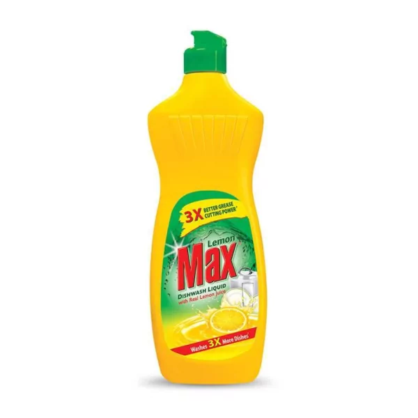 Lemon Max Dishwash Liquid Bottle, With Lemon Juice, 275ml