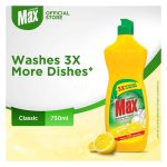 Lemon Max Dishwasher Liquid, With Lemon Juice, 750ml