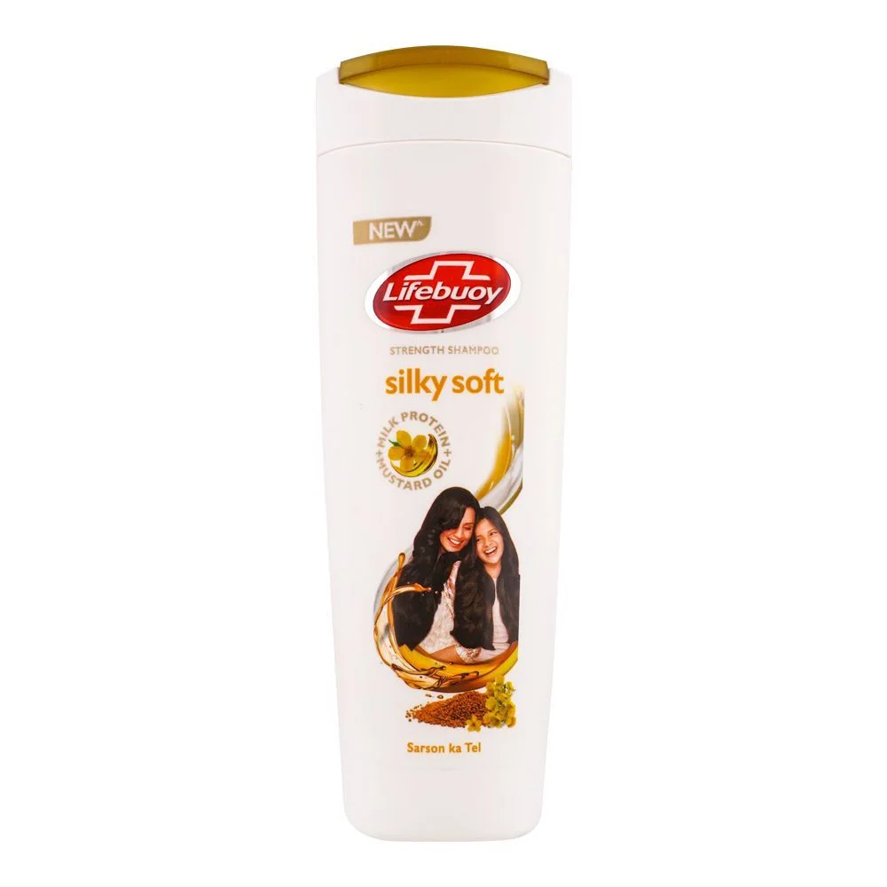 Lifebuoy Silky Soft Milk Protein Shampoo + Mustard Oil Strength , 370Ml