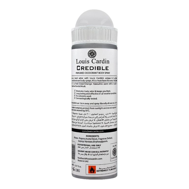Louis Cardin Credible Homme Deodorant Spray For Men 200Ml A