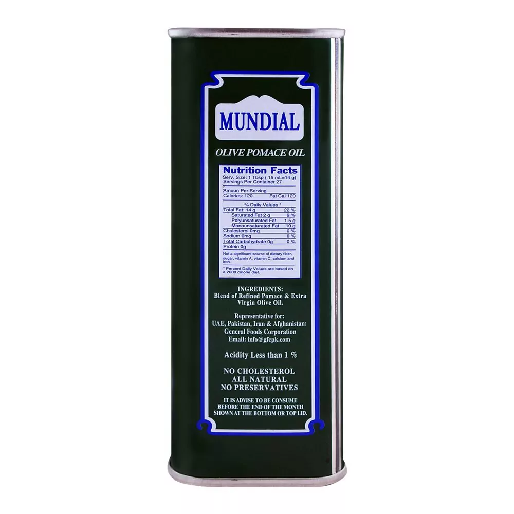 Mundial Olive Pomace Oil Tin 400Ml 1