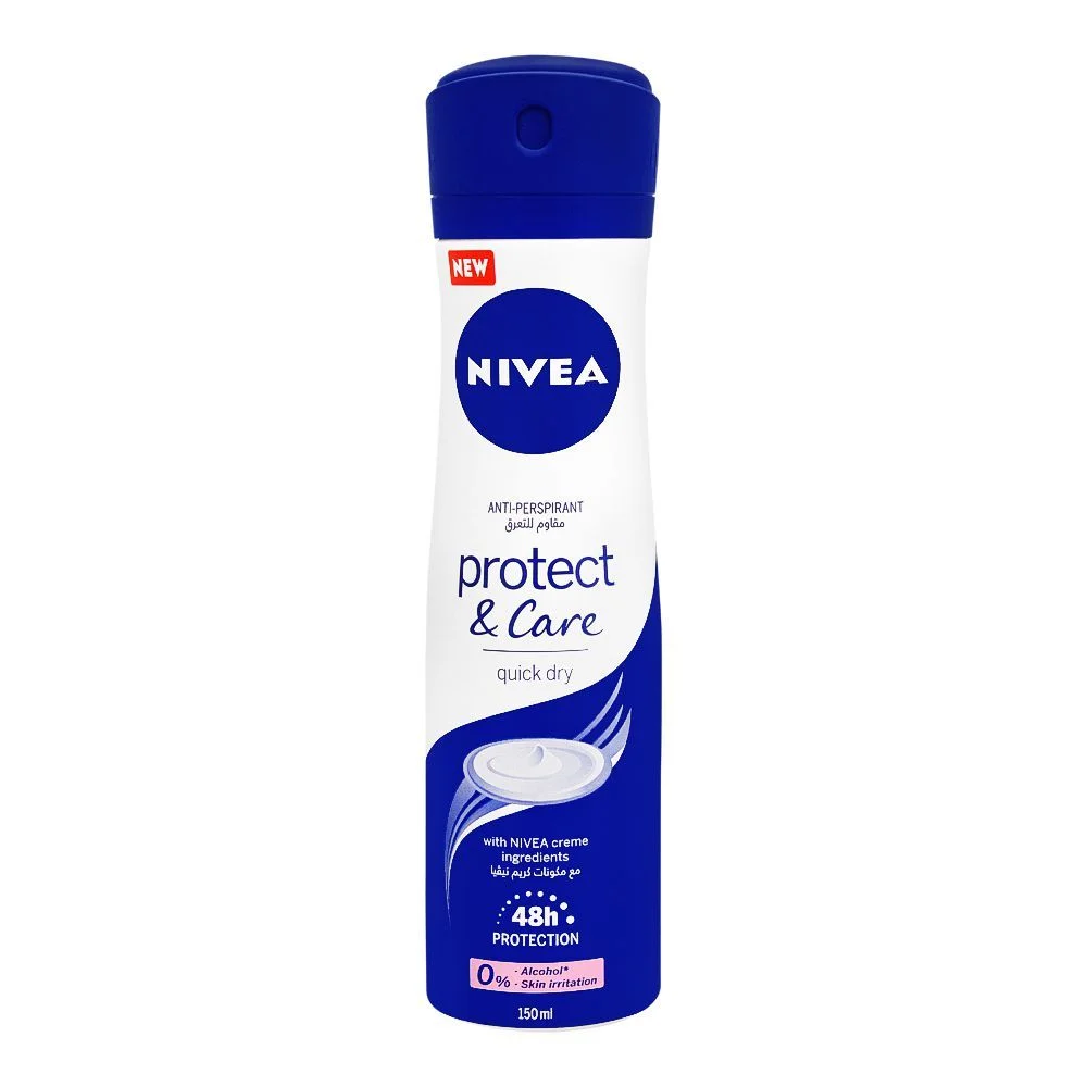 Nivea 48H 0% Alcohol Deodorant Spray, Quick Dry, 150Ml