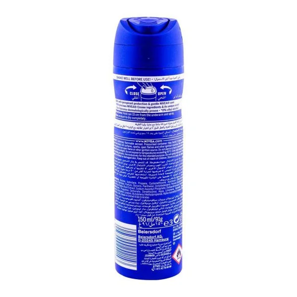 Nivea 48H Deodorant Spray 0% Alcohol , Quick Dry, 150ml