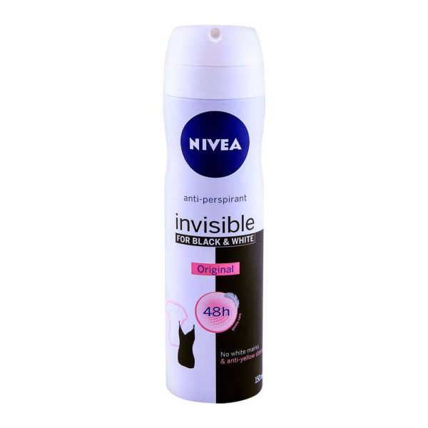 Nivea 48H Invisible Deodorant Spray, For Black & White, 150ml