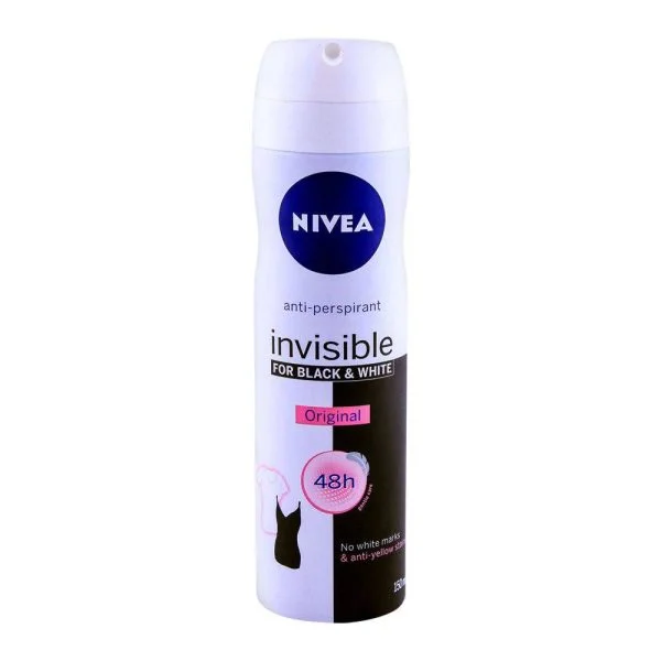 Nivea 48H Invisible Deodorant Spray, For Black & White, 150ml