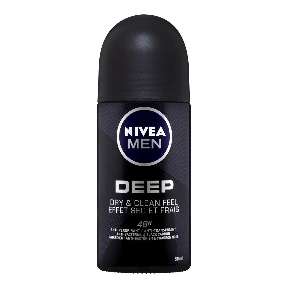 Nivea Men 48H Deep Dry &Amp;Amp; Clean Feel Anti-Perspirant Roll-On, 50Ml