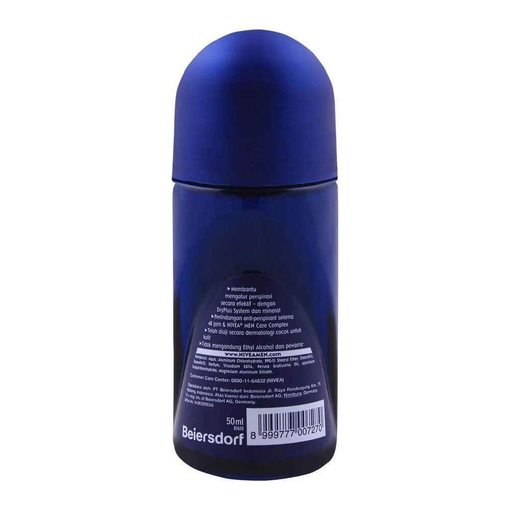 Nivea Men 48H Dry Impact Plus Roll On Deodorant, 50Ml