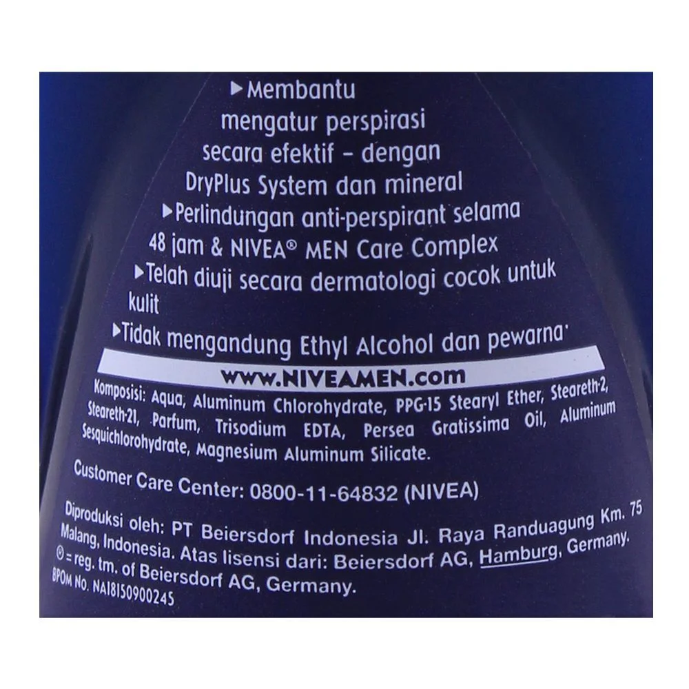 Nivea Men 48H Dry Impact Plus Roll On Deodorant, 50Ml