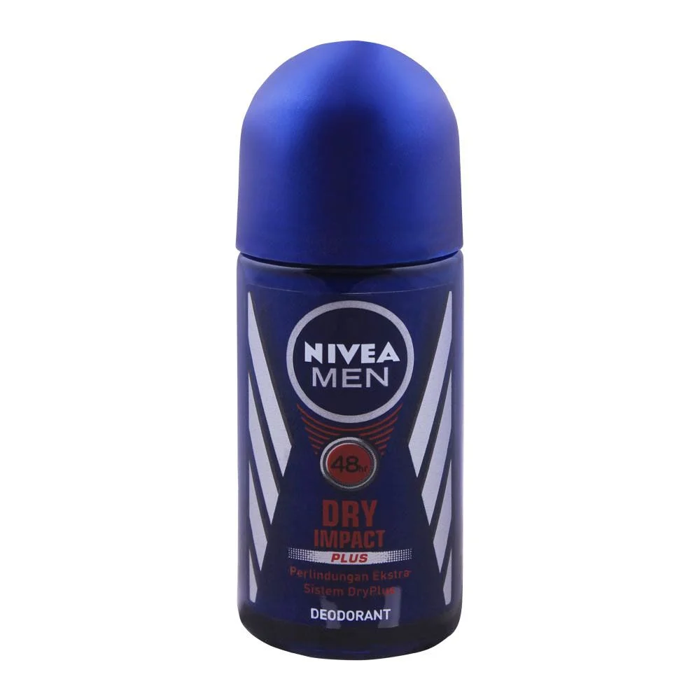 Nivea Men 48H Dry Impact Plus Roll On Deodorant, 50Ml