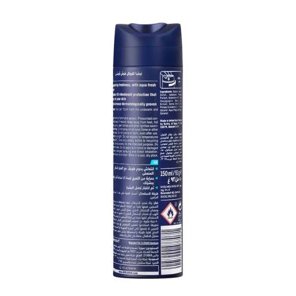 Nivea Men 48H Fresh Ocean Quick Dry Deodorant Body Spray, 150ml