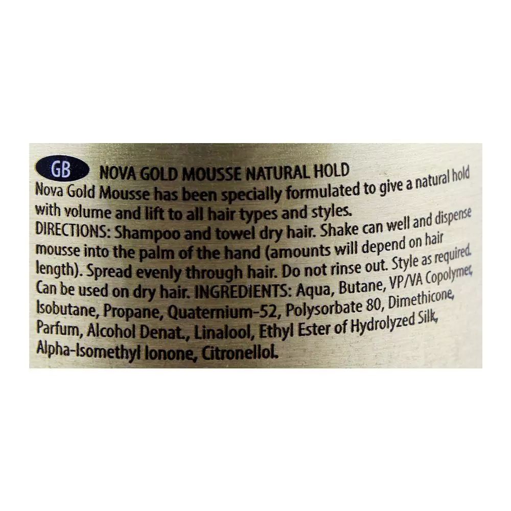 Nova Gold Hair Mousse Natural Hold 300Ml