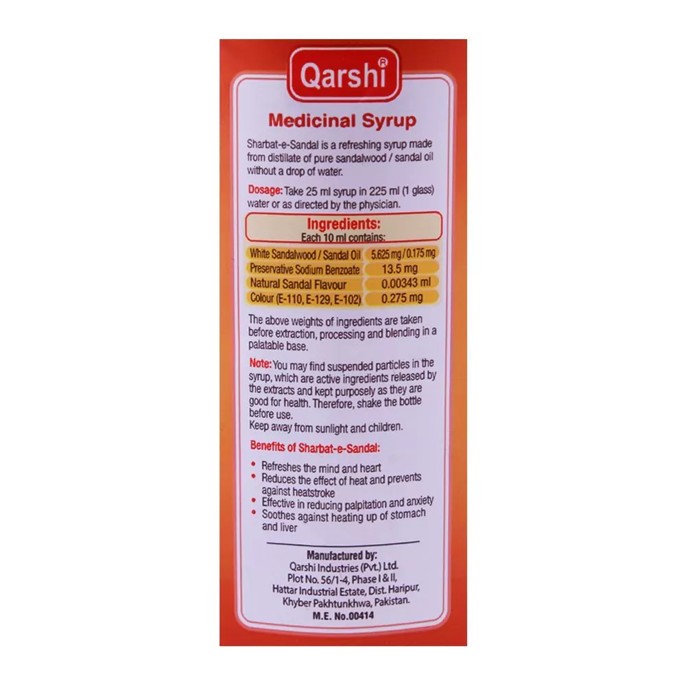 Qarshi Sharbat-E-Sandaleen, 800Ml