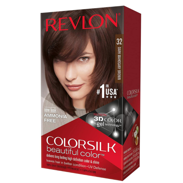 Revlon Colorsilk Hair Color, Dark Mahogany Brown, 32