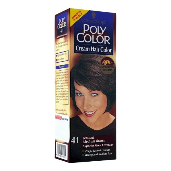 Schwarzkopf Poly Color Cream Hair Color 41 Natural Medium Brown