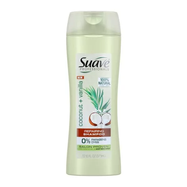 Suave Repairing Shampoo Coconut + Vanilla 0% Parabens Dyes, 28 Fl Oz