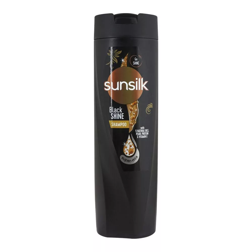 Sunsilk Black Shine 5 Naturals Oils, Pearl Protein &Amp;Amp; Vitamin E Shampoo, 360Ml