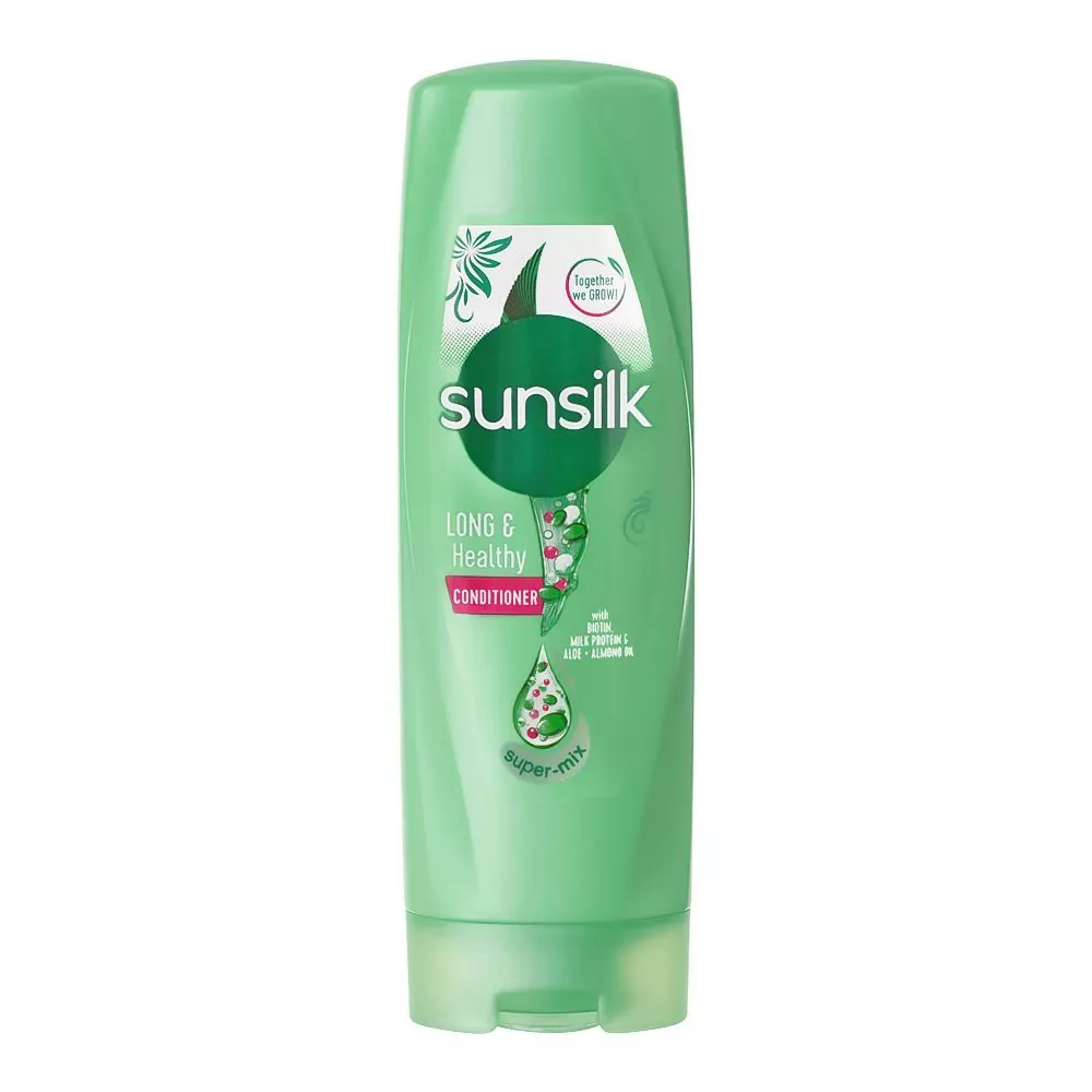 Sunsilk Long &Amp;Amp; Healthy Biotin Milk Protein &Amp;Amp; Aloe + Almond Oil Conditioner, 180Ml