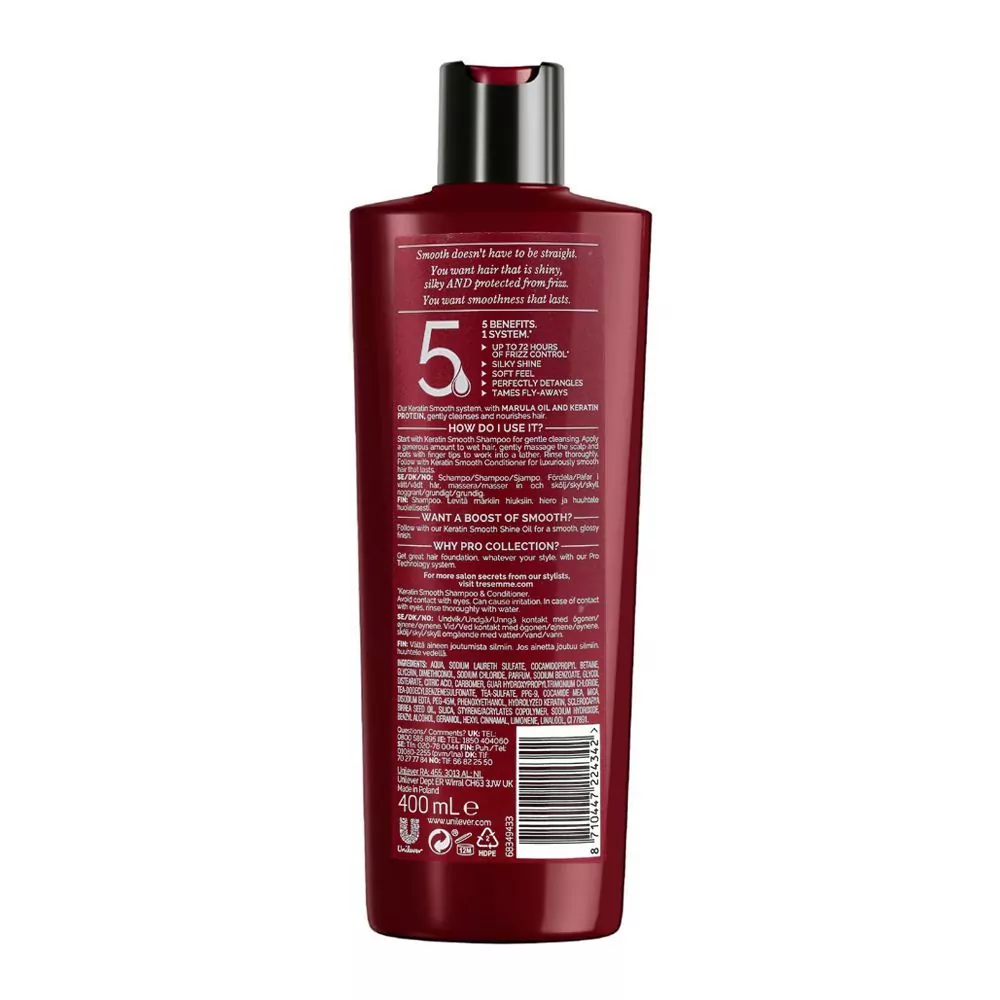 Tresemme Conditioner Keratin Smooth Marula 72H 400Ml