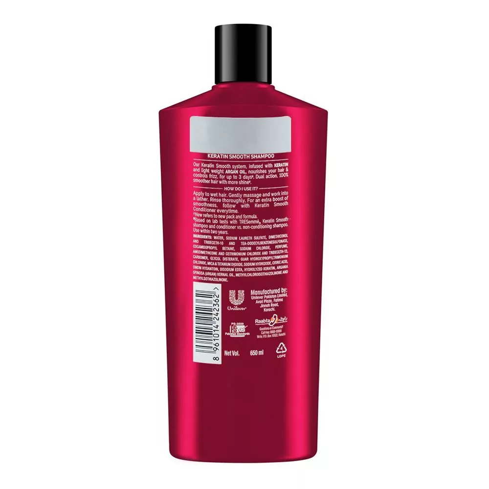 Tresemme Keratin Smooth With Keratin And Argan Oil Pro Collection Shampoo, 650Ml