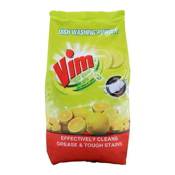 Vim Dish Washing Powder, With Lemon, Bag, 900g