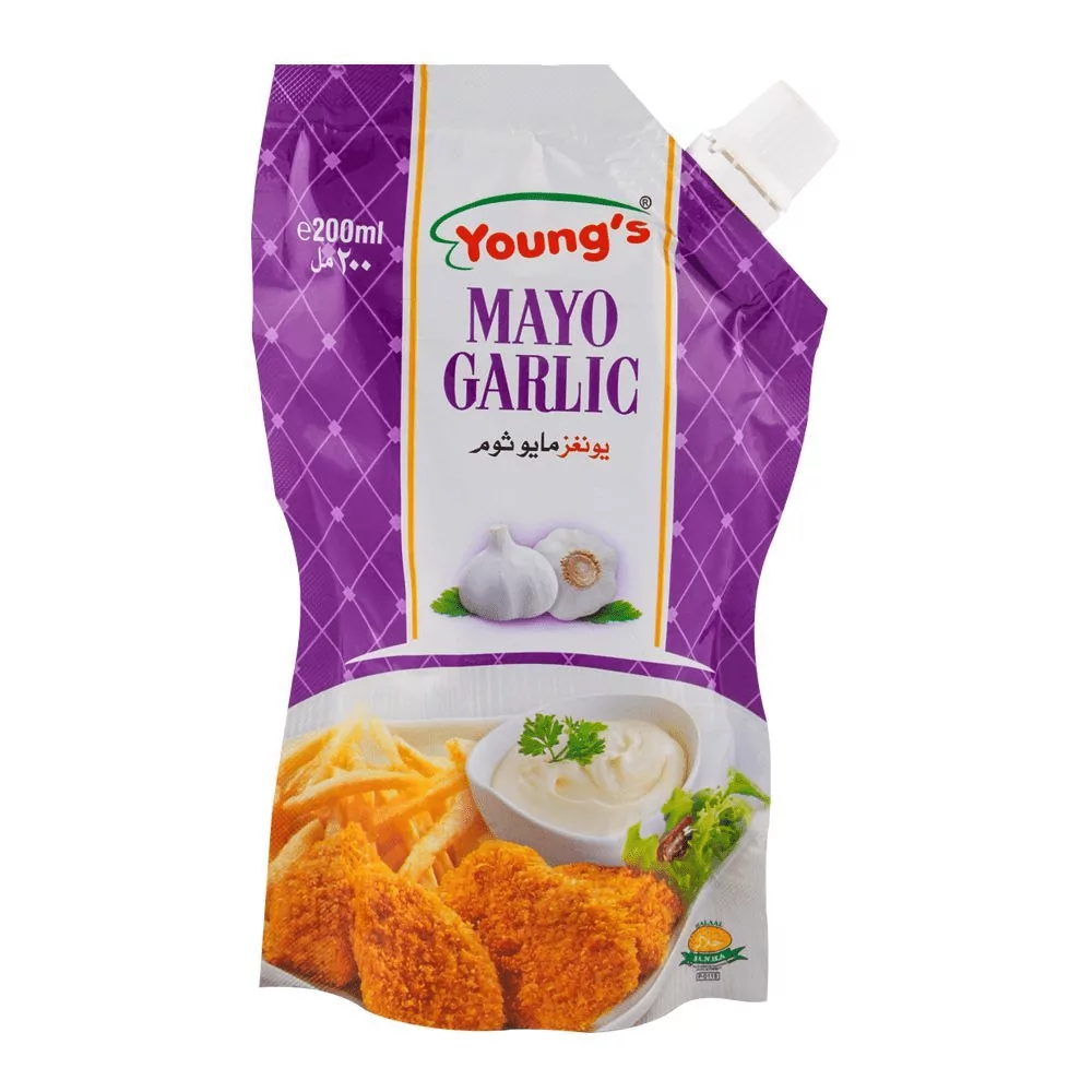 Youngs Mayo Garlic Sauce Pouch -200Ml