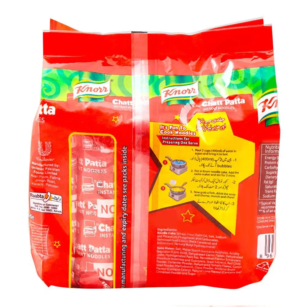 Knorr Noodles Chatt Patta Family Pack 4X66 Grams