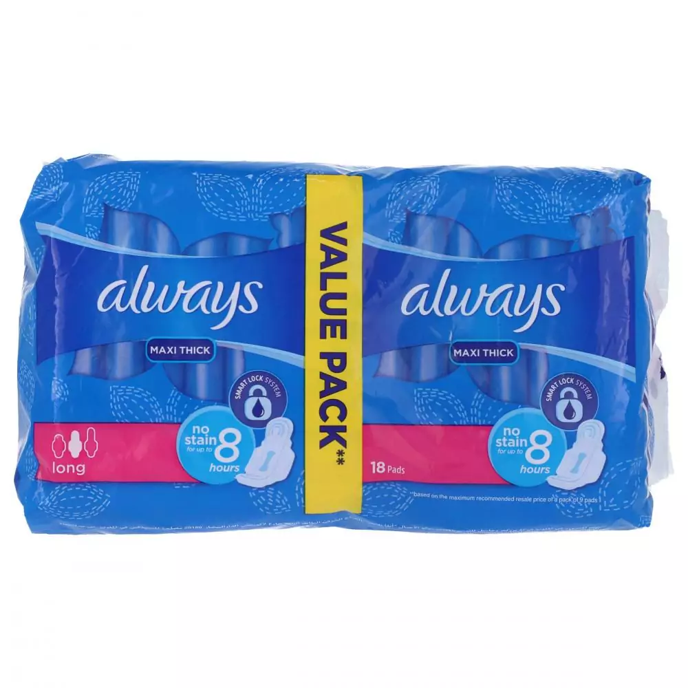 Always Pads Maxi Thick Long Value Pack 18Pcs