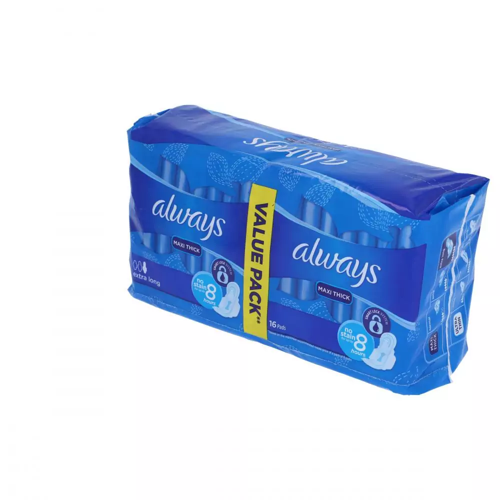 Always Pads Maxi Thick Value Pack Extra Long 16Pcs