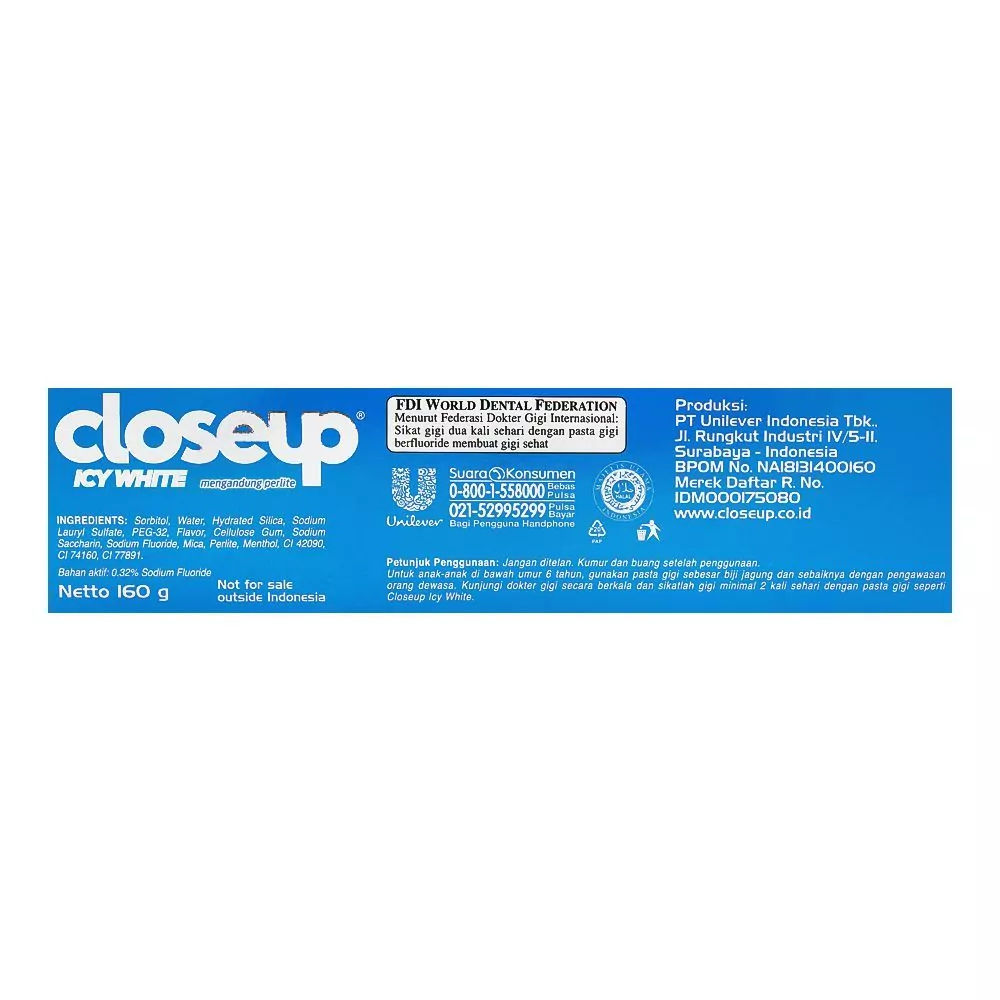 Closeup Icy White Winter Blast Gel Toothpaste, Imported, 160G