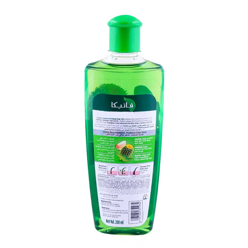 Dabur Vatika Cactus Enriched Hair Oil, Hair Fall Control 200Ml