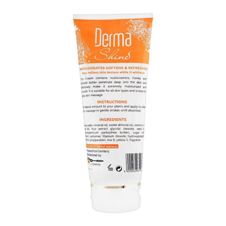 Derma Shine Massage Cream Gently Exfoliating Honey With Almond Whitening 200Gms