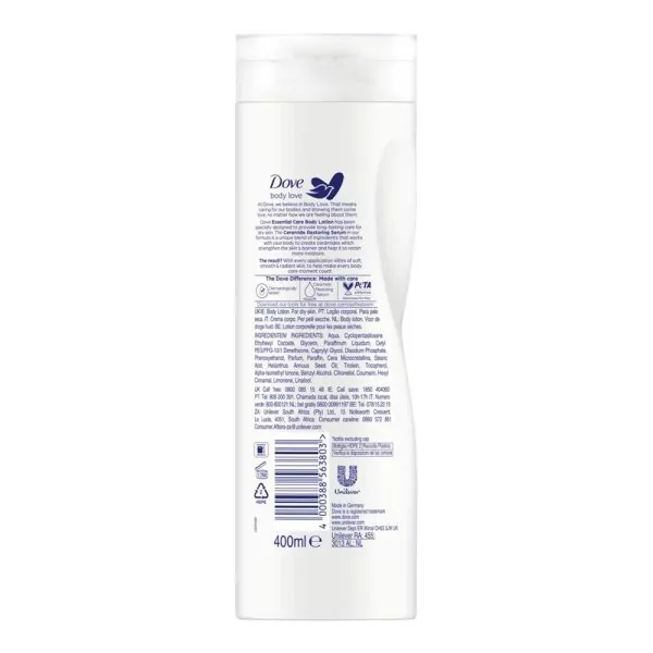 Dove Body Love Essential Care Body Lotion, With Ceramide Restoring Serum, 400ml