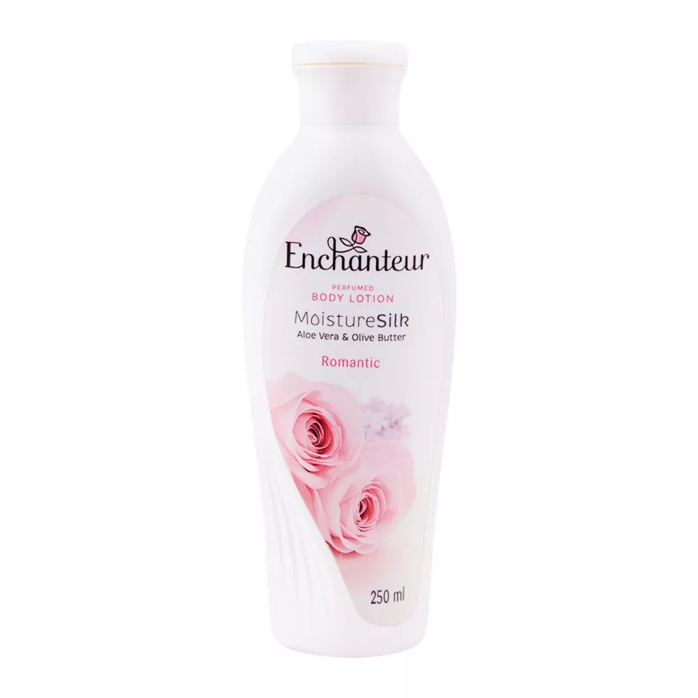 Enchanteur Romantic Moisture Silk Perfumed Body Lotion, Aloe Vera &Amp;Amp; Olive Butter, 250Ml