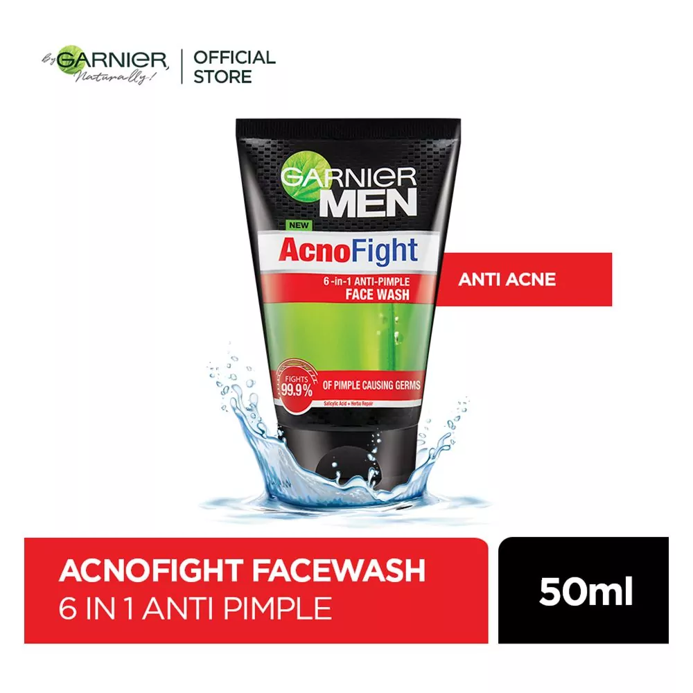 Garnier Men Acno Fight 6-In-1 Pimple Clearing Face Wash 50G