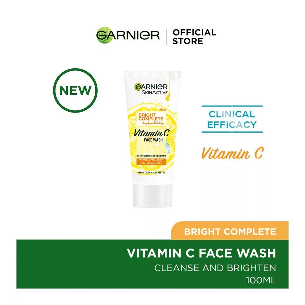 Garnier Skin Active Bright Complete Vitamin C Face Wash, 100Ml