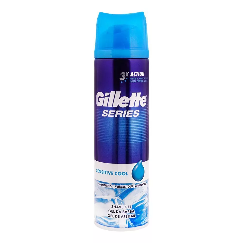 Gillette Series 3X Action Sensitive Cool Shave Gel, 200Ml