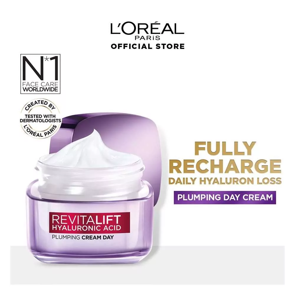 L'Oreal Paris Revitalift Hyaluronic Acid Plumping Day Gel Cream, 50 Ml