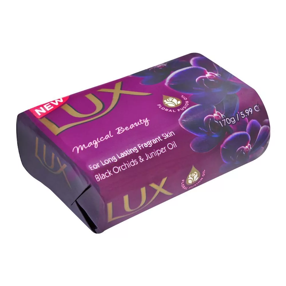 Lux Magical Beauty Soap, Imported, Black Orchids + Juniper Oil, 170G