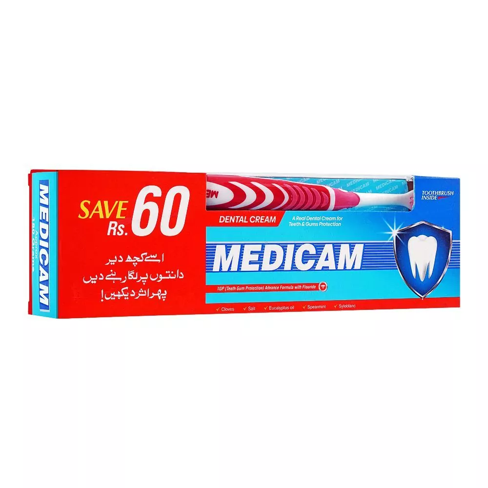 Medicam Dental Cream, Toothbrush Pack, 180G