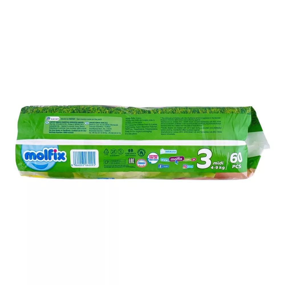 Molfix Diaper 3, Midi, 4-9Kg, 60'S