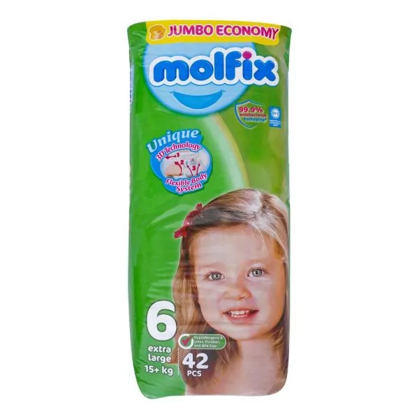 Molfix Diaper 6, Extra Large, 15+kg, 42's