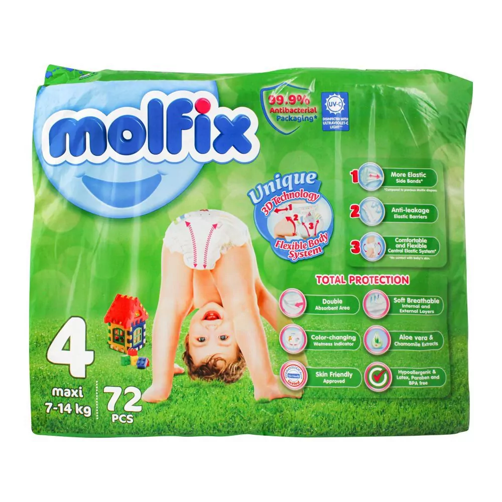 Molfix Diapers Size 4 Maxi Mega Pack 7 14 Kg 72 Pack A